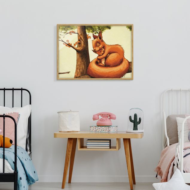 Poster con cornice - Einhörnchen Mama