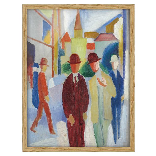Poster con cornice - August Macke - Bright Street With People - Verticale 4:3