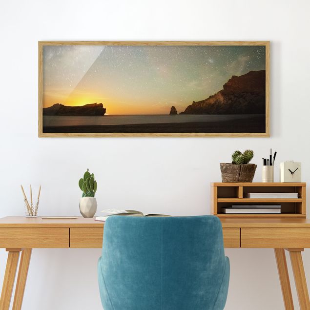 Poster con cornice - Cielo Stellato Sopra Il Mare - Panorama formato orizzontale
