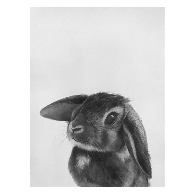 Stampe su tela animali Illustrazione - Coniglio - Disegno in bianco e nero