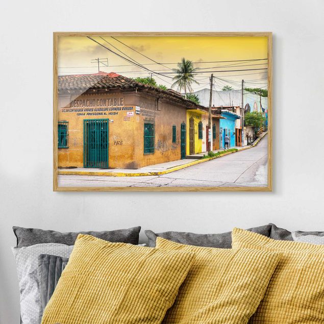 Poster con cornice - Colorful Street Sunset - Orizzontale 3:4