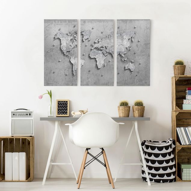 Stampe su tela Mappa del mondo in cemento