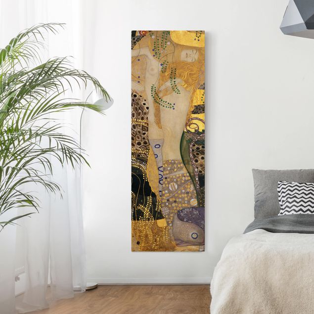 Stampe su tela astratte  Gustav Klimt - Serpenti d'acqua I