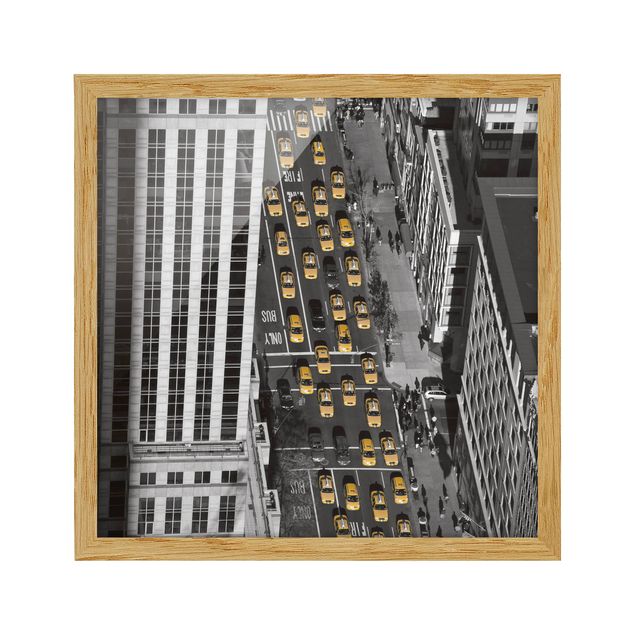 Poster con cornice - Taxi Traffic In Manhattan - Quadrato 1:1
