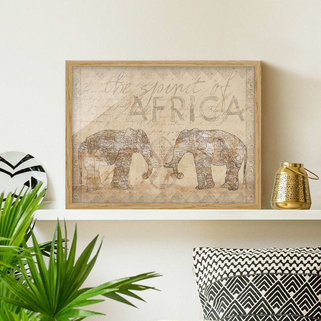 Quadri animali Collage vintage - Spirito dell'Africa