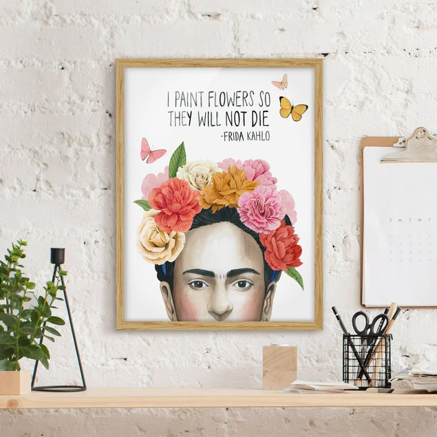 Poster con cornice - I Pensieri Di Frida - Fiori - Verticale 4:3