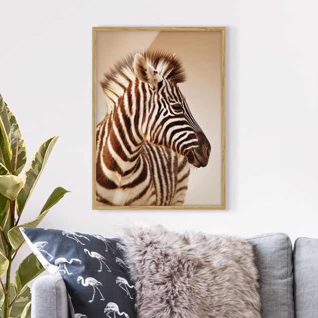 quadri con animali Ritratto di piccola zebra