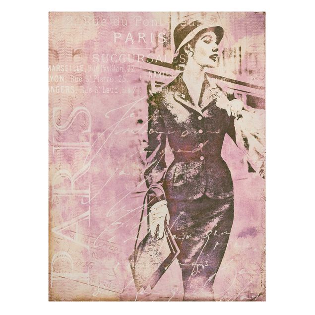Stampe su tela Collage vintage - Parisienne