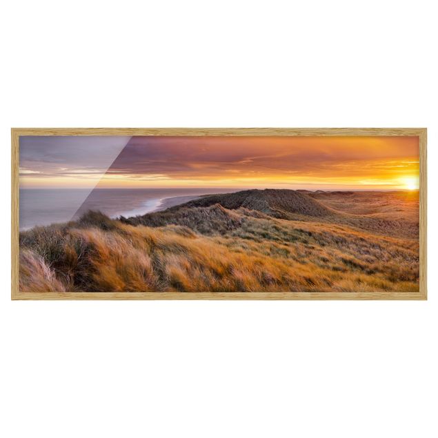 Poster con cornice - Alba Sulla Spiaggia Sull'Isola Di Sylt - Panorama formato orizzontale