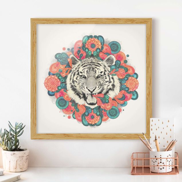Quadri animali Illustrazione - Tigre Disegno Mandala Paisley