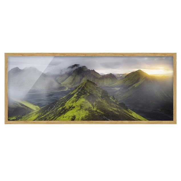 Poster con cornice - Storkonufell Islanda - Panorama formato orizzontale