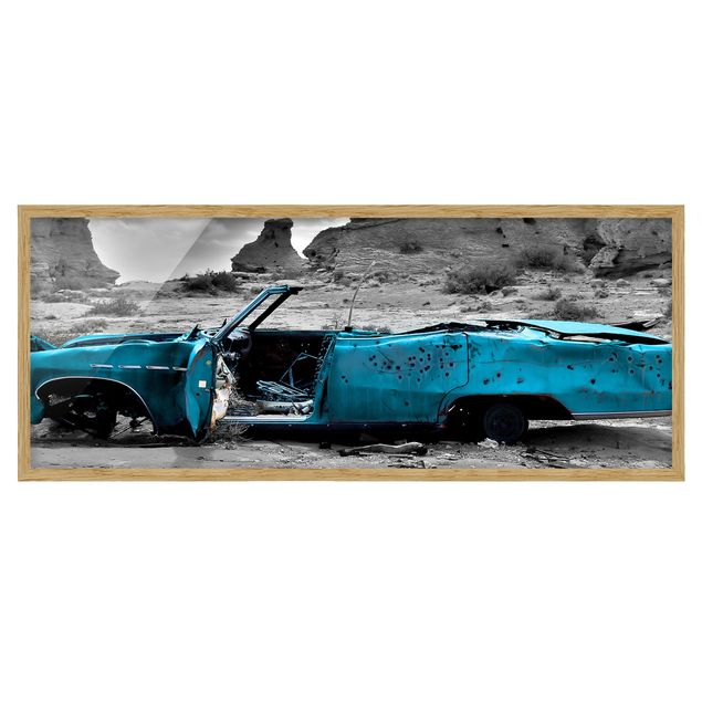 Poster con cornice - Turqouise Cadillac - Panorama formato orizzontale
