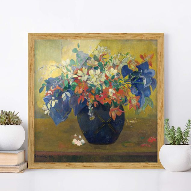 Poster con cornice di Paul Gauguin Paul Gauguin - Fiori in un vaso