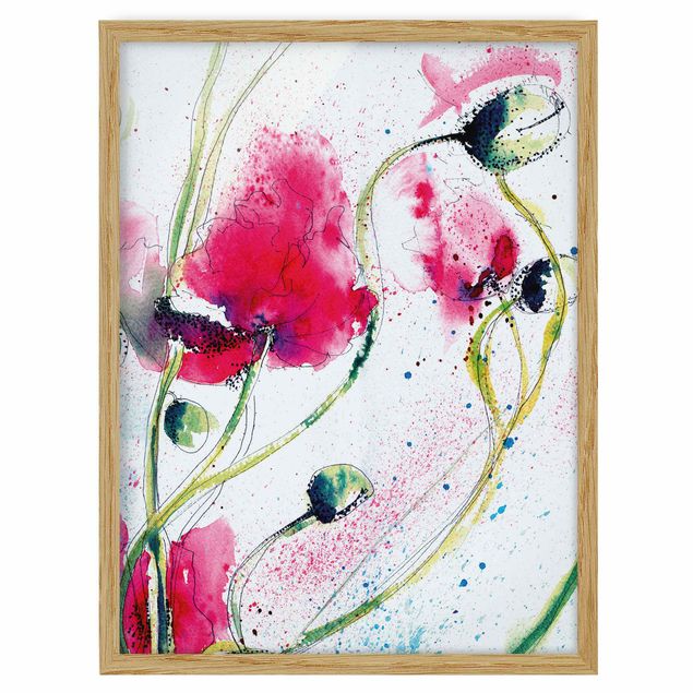 Poster con cornice - Painted Poppies - Verticale 4:3
