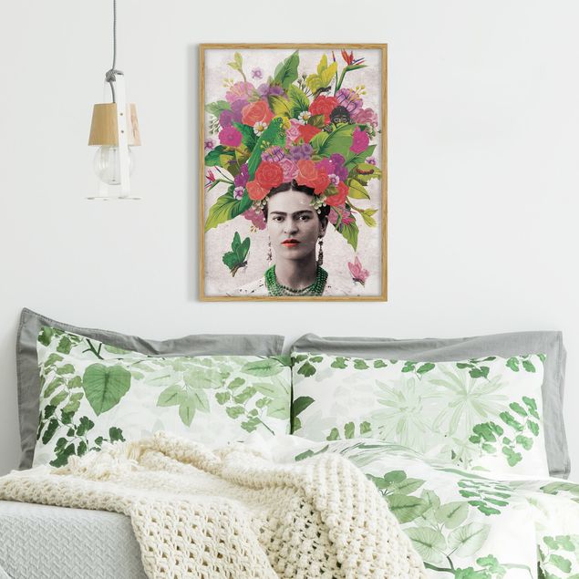 Poster con cornice - Frida Kahlo - Flower Portrait - Verticale 4:3