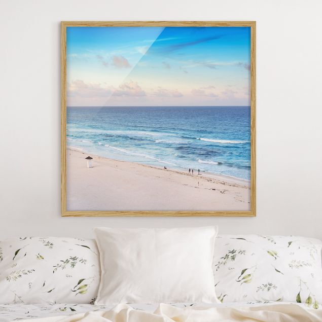 Poster con cornice - Cancun Ocean Sunset - Quadrato 1:1