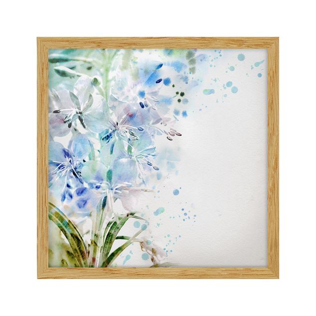 Poster con cornice - Watercolor Flowers Lilies - Quadrato 1:1