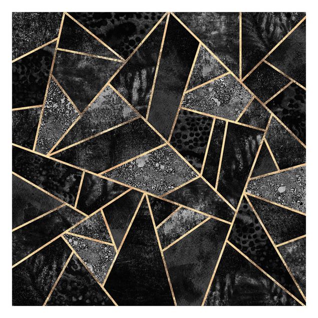 Carta da parati - Grigio Triangoli d'oro- Formato quadrato