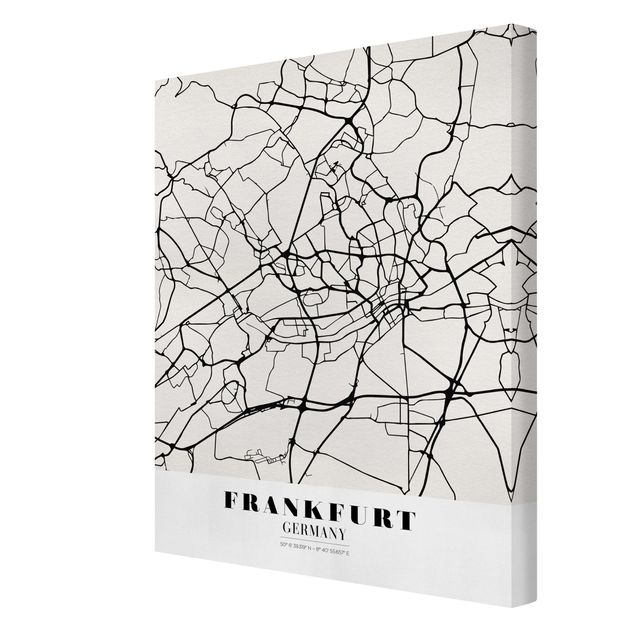 Stampa su tela - Frankfurt City City Map - Classical - Verticale 3:4