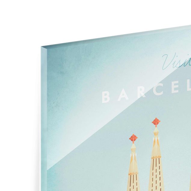 Quadro in vetro - Poster viaggio - Barcellona - Verticale 4:3