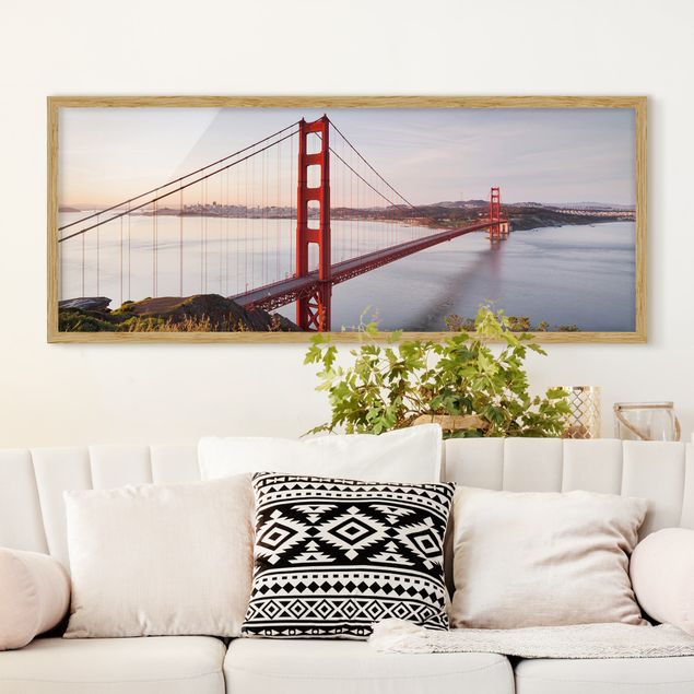 Poster con cornice - Golden Gate Bridge Di San Francisco - Panorama formato orizzontale