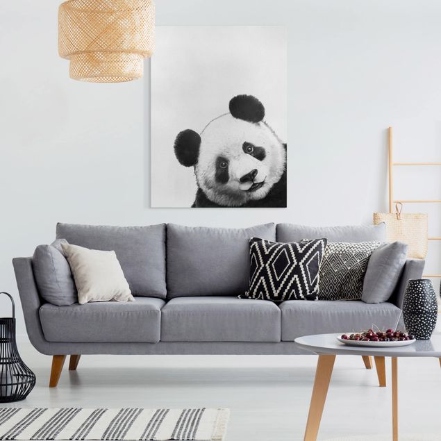 Tele bianco e nero Illustrazione - Panda Disegno in bianco e nero