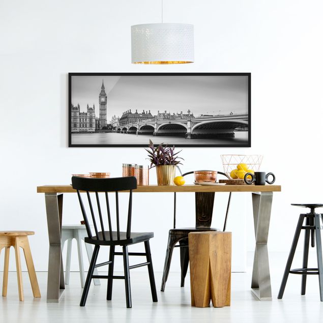 Poster con cornice - Ponte di Westminster e il Big Ben - Panorama formato orizzontale