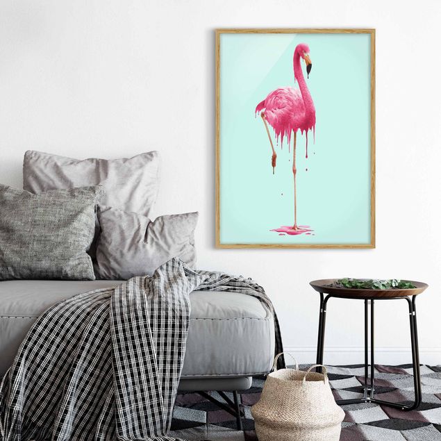 Poster con cornice - Melting Flamingo - Verticale 4:3
