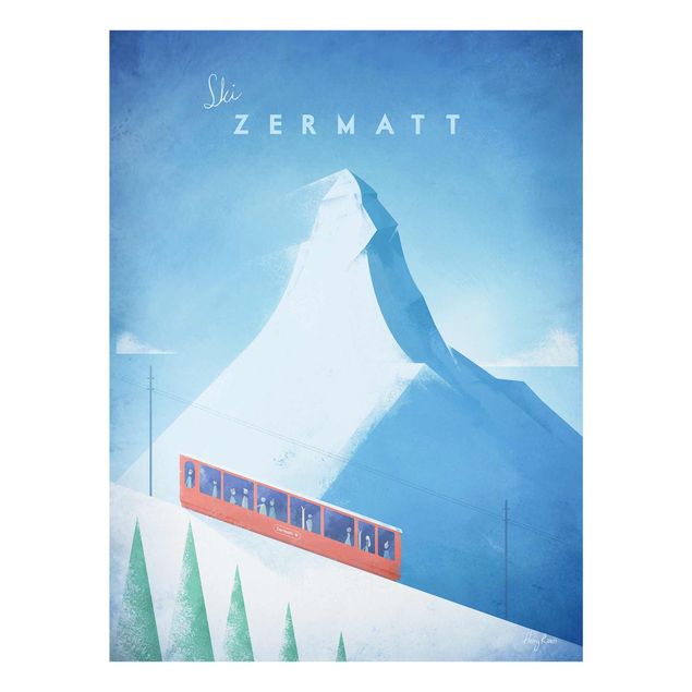 Quadro in vetro - Poster di viaggio - Zermatt - Verticale 4:3