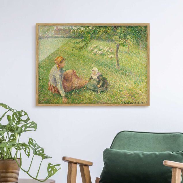 Poster con cornice - Camille Pissarro - Gooseherd - Orizzontale 3:4