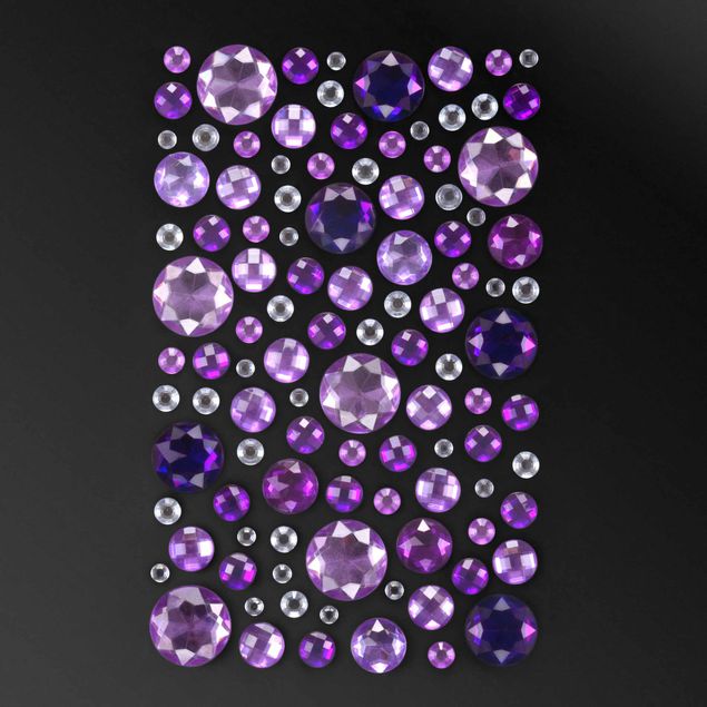 100 x Set di strass - Crystal Silver Purple