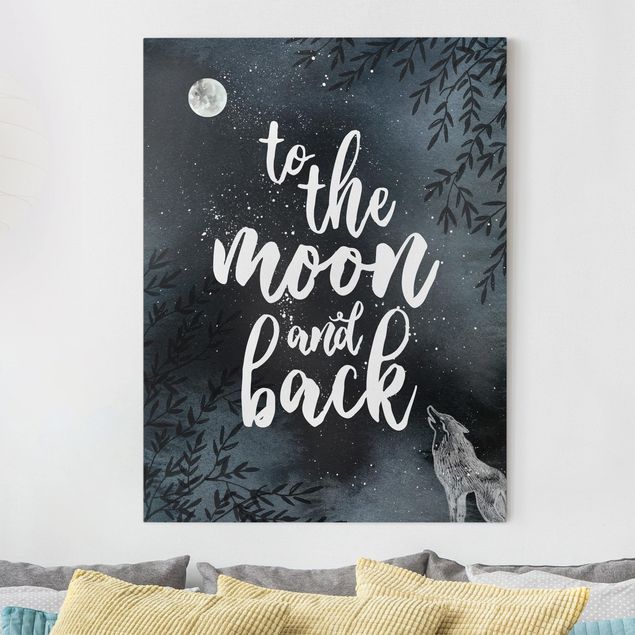 Tele con scritte Love You To The Moon And Back