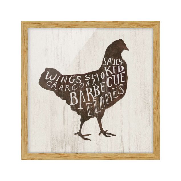 Poster con cornice - Farm BBQ - Chicken - Quadrato 1:1