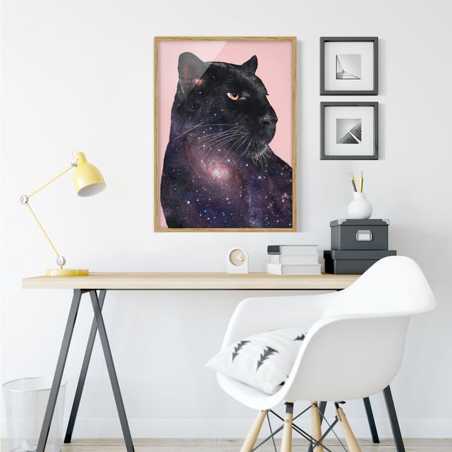 Poster con cornice - Panther Con Galaxy - Verticale 4:3