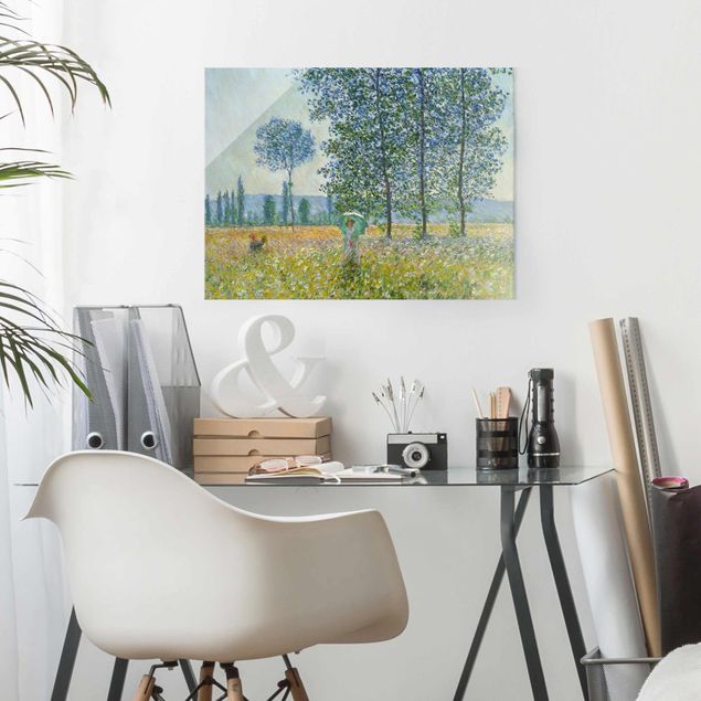 Lavagna magnetica vetro Claude Monet - Campi in primavera