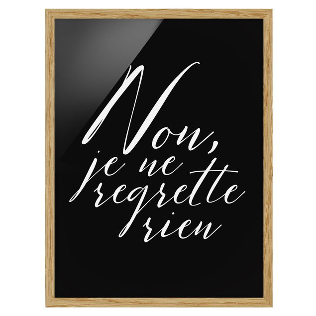 Poster con cornice - Non, Je Ne Regrette Rien - Verticale 4:3