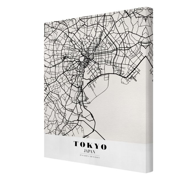 Stampa su tela - Tokyo City Map - Classic - Verticale 3:4