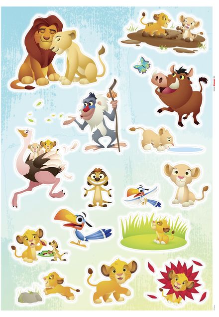 Adesivo murale per bambini  - Lion King Wildlife