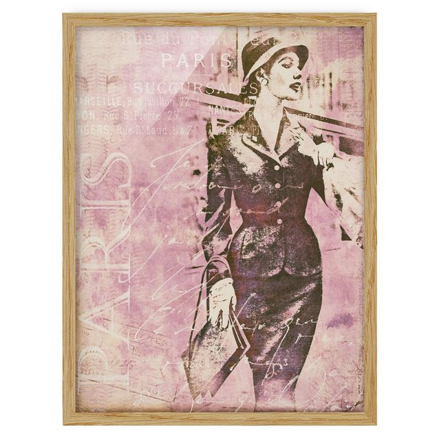 Poster con cornice - Vintage Collage - Parisienne - Verticale 4:3