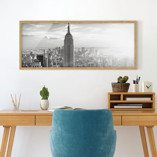 Poster con cornice - Skyline Di Manhattan - Panorama formato orizzontale