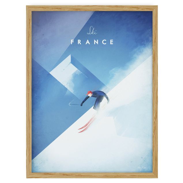 Poster con cornice - Viaggi Poster - Sciare in Francia - Verticale 4:3