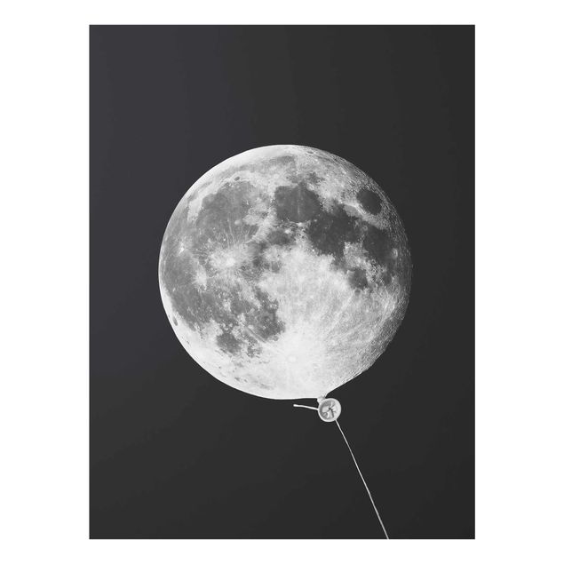 Quadro in vetro - Balloon Con La Luna - Verticale 4:3