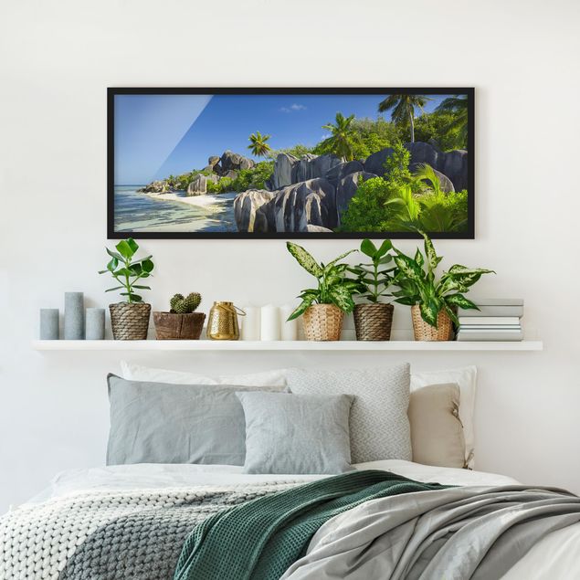 Poster con cornice - Dream Beach Seychelles - Panorama formato orizzontale