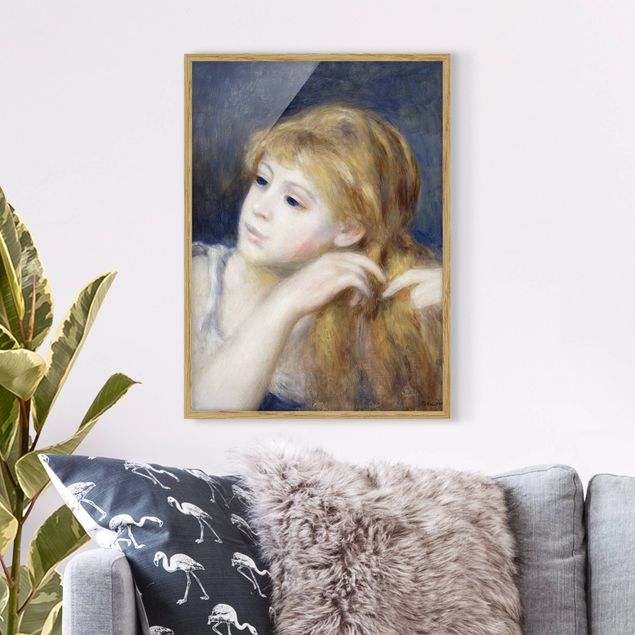 Poster con cornice - Auguste Renoir - Head Of A Young Woman - Verticale 4:3
