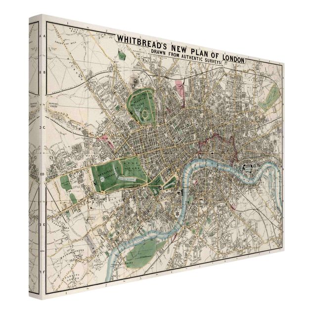 Stampa su tela città Mappa vintage Londra