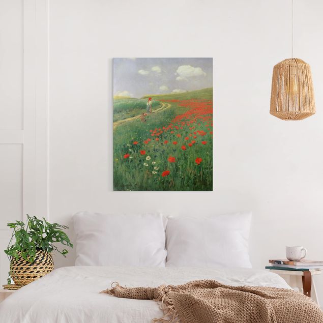 Riproduzione quadri su tela Pál Szinyei-Merse - Paesaggio estivo con papavero in fiore