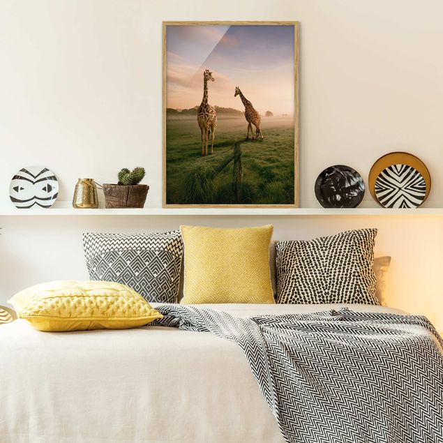 Poster con cornice - Surreal Giraffes - Verticale 4:3
