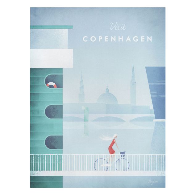 Stampa su tela - Poster di viaggio - Copenaghen - Verticale 4:3