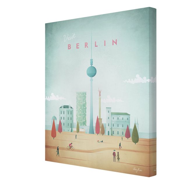 Stampa su tela - Poster viaggio - Berlino - Verticale 4:3