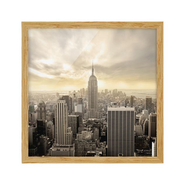 Poster con cornice - Manhattan Dawn - Quadrato 1:1